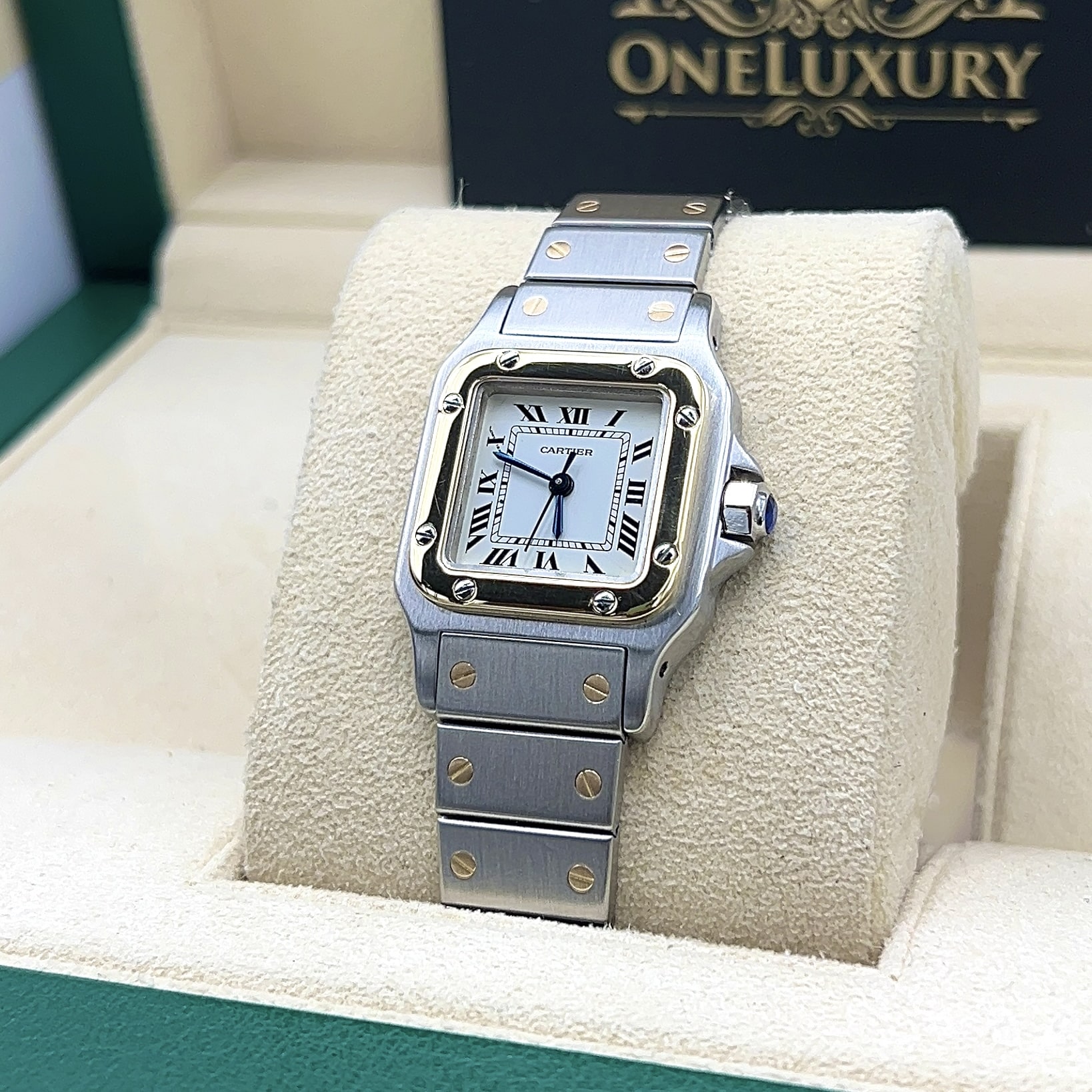 Cartier Santos Galbee Two Tone Ladies Watch.
