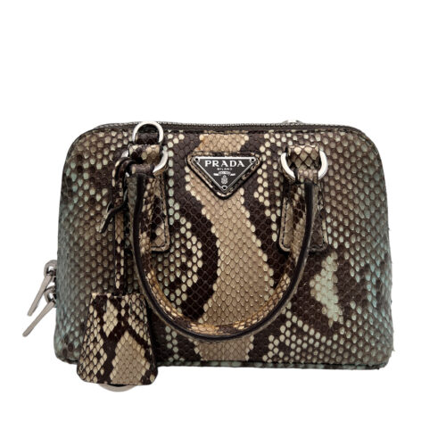 Prada Green Python Mini Promenade Crossbody Bag