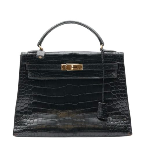 Hermes Crocodile Kelly 32 Gold Hardware