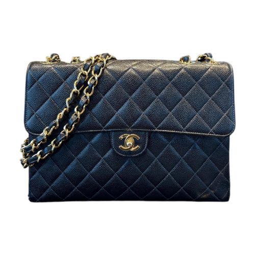 Chanel Caviar Leather Jumbo Single Flap Bag