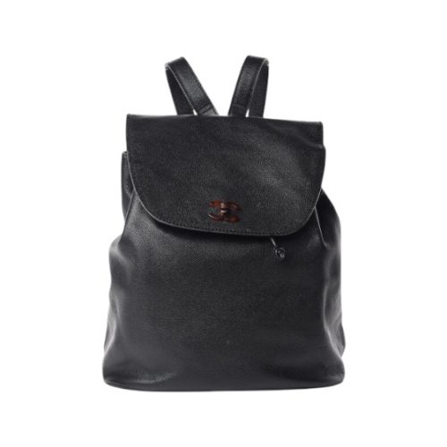 Chanel Caviar Tortoise CC Backpack Black