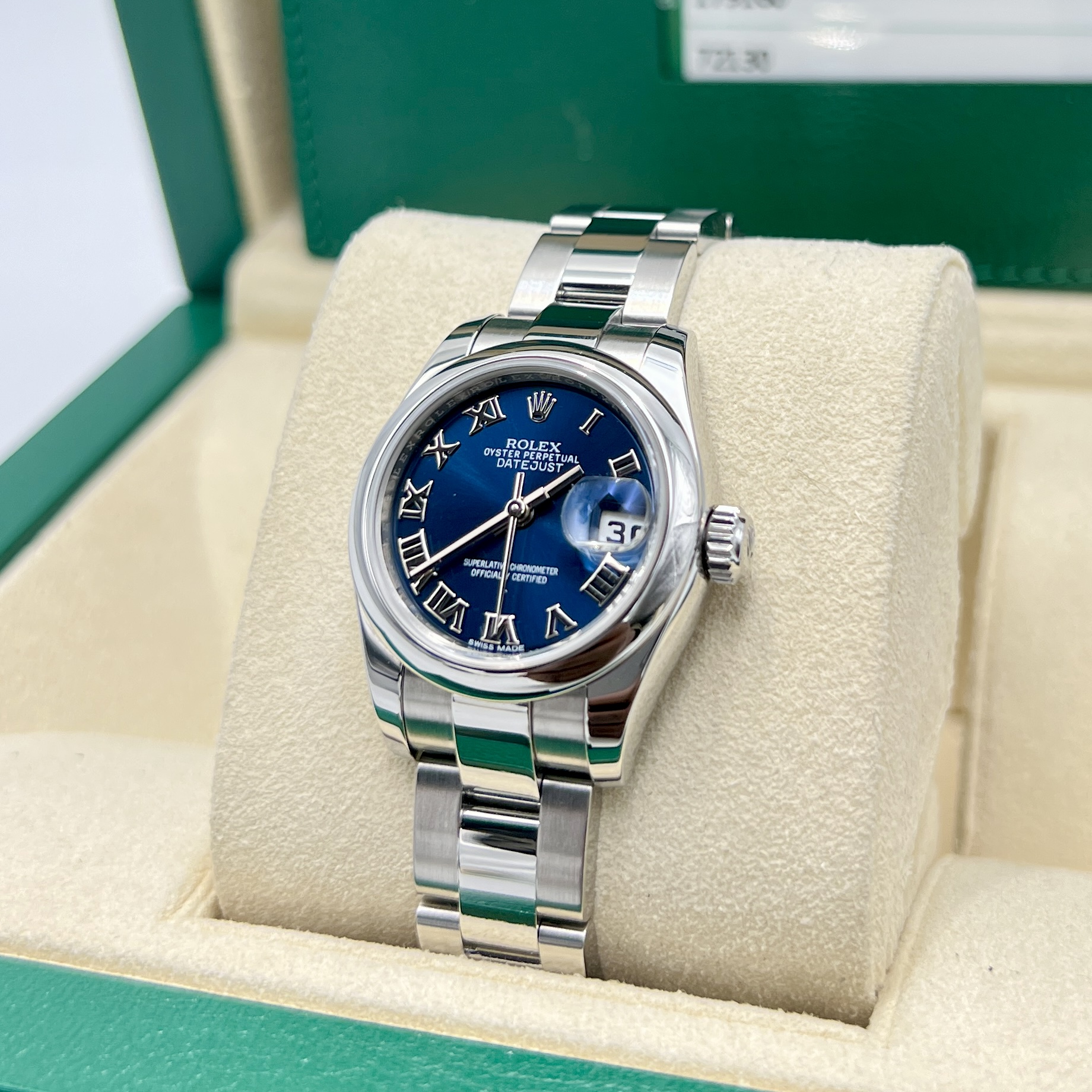 Rolex Lady Datejust 26mm Blue Roman Numeral Dial Ref: 179160