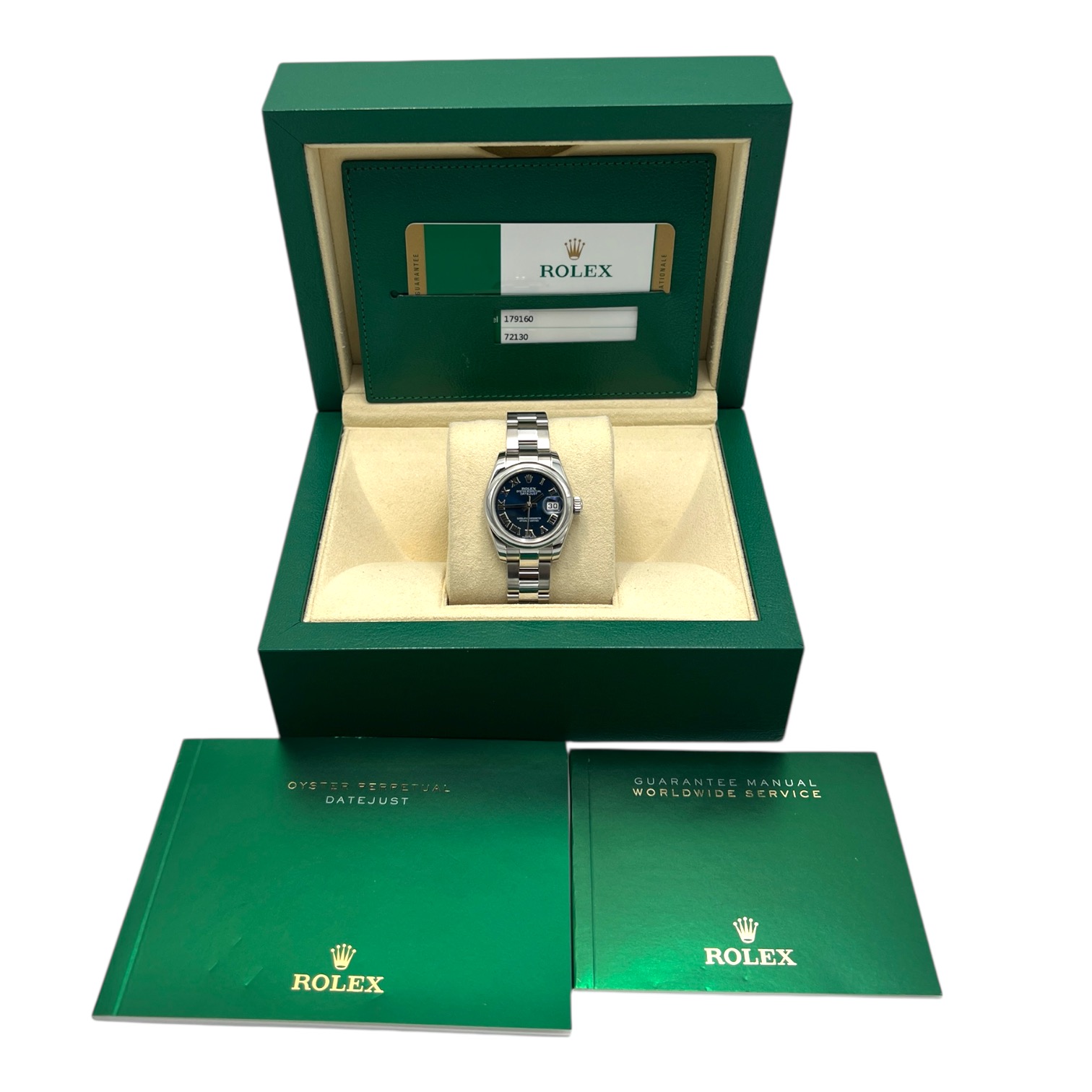 Rolex Lady Datejust 26mm Blue Roman Numeral Dial Ref: 179160