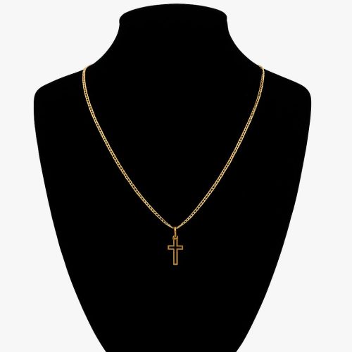 9ct Yellow Gold Cross Necklace – 54cm / 3.15g