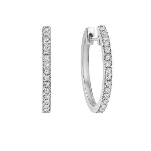 Diamond Ribbon Hoop Earrings – 18ct White Gold (0.60ct)