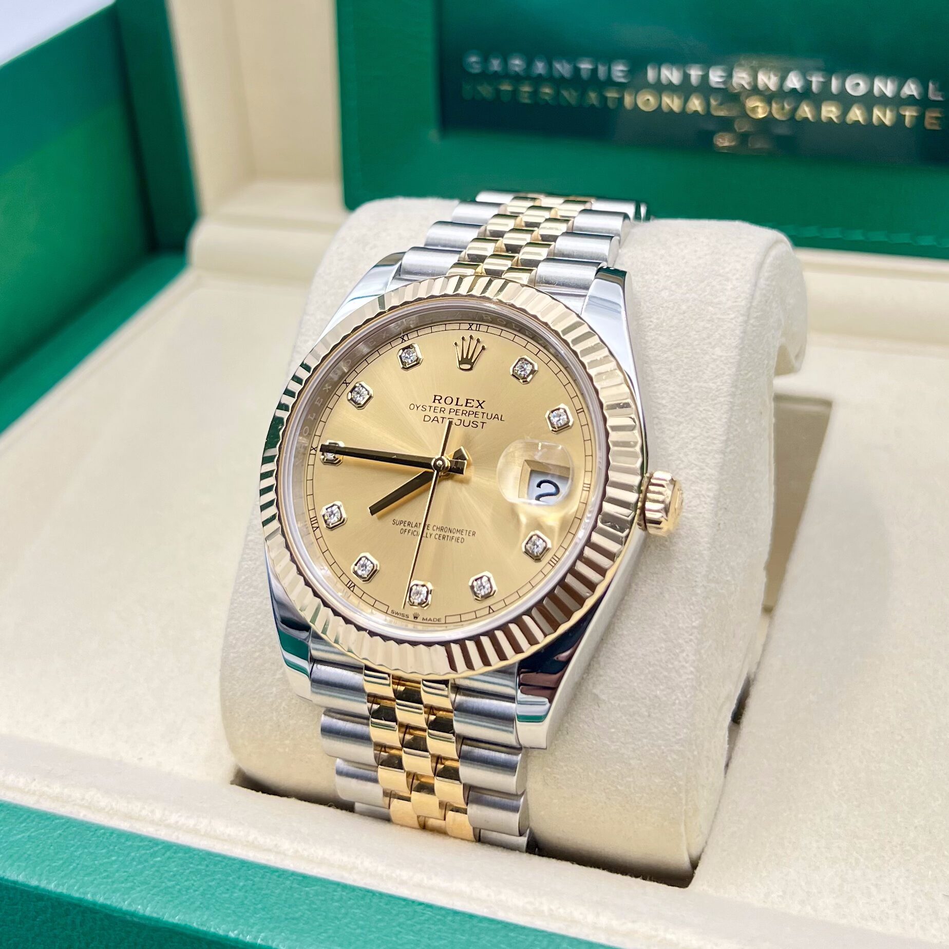Rolex Datejust 41mm Champagne Diamond Dial Ref: 126333 (2022)