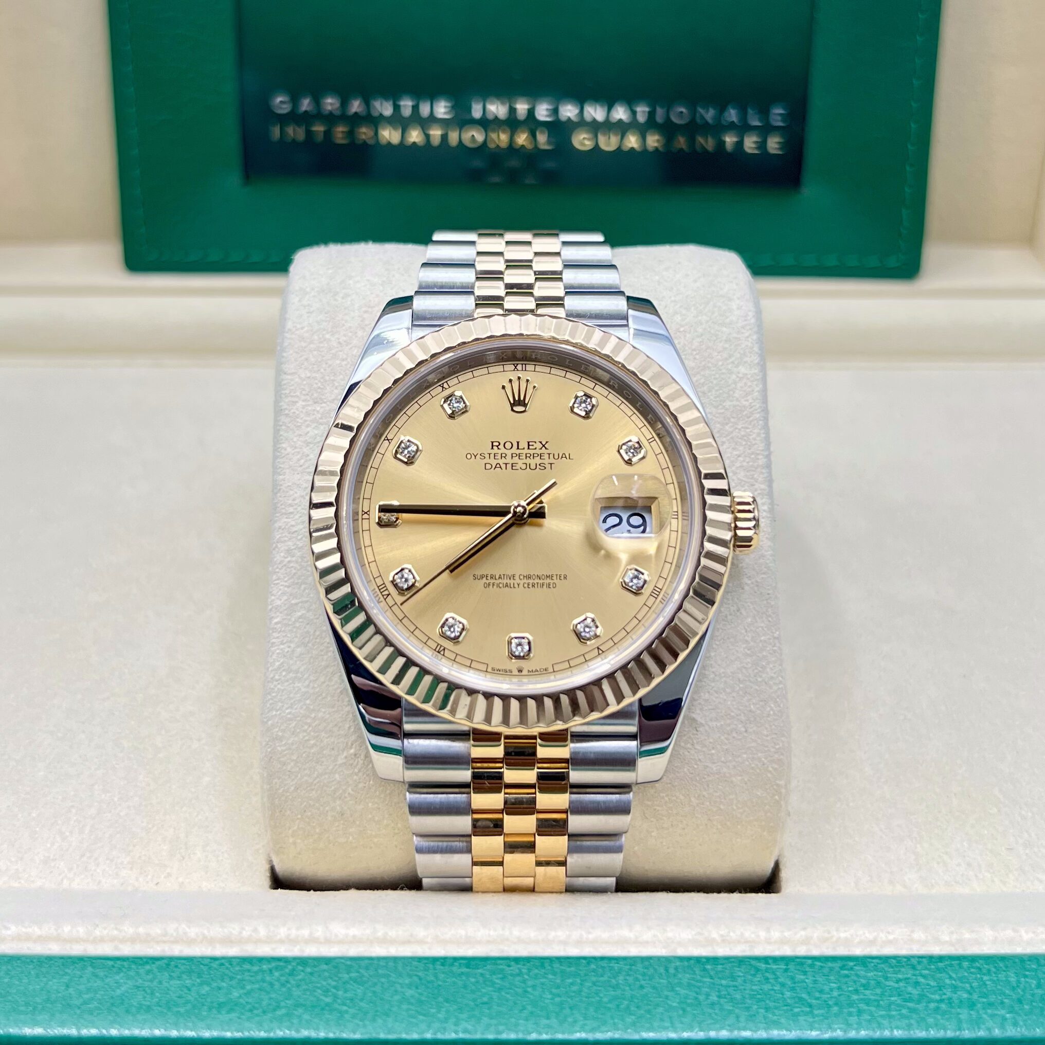Rolex Datejust 41mm Champagne Diamond Dial Ref: 126333 (2022)