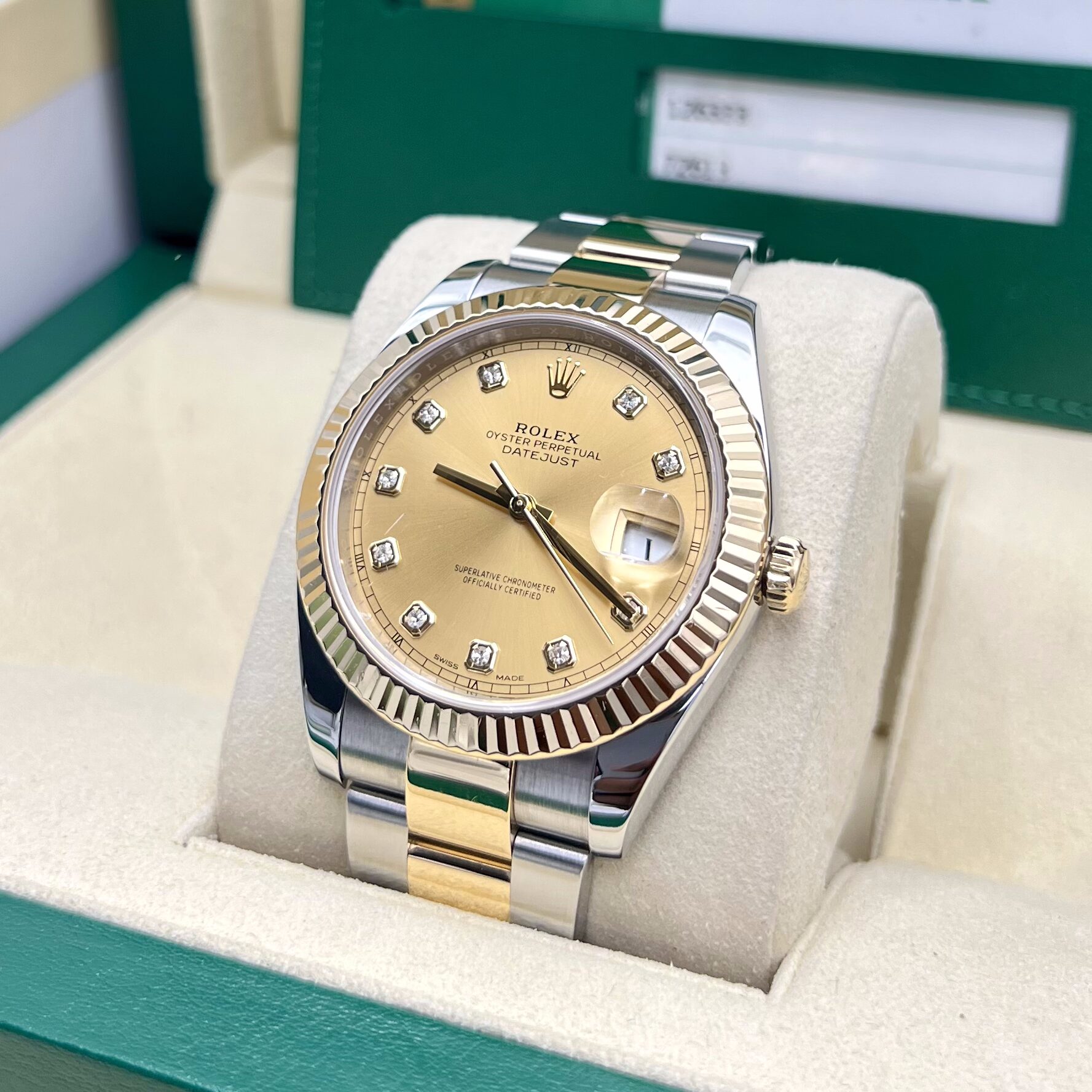 Rolex Datejust 41mm Champagne Diamond Dial Ref: 126333