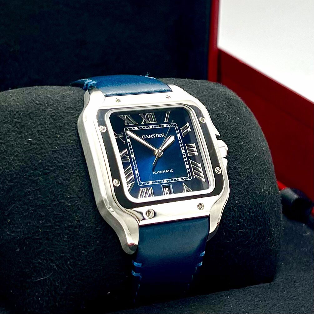 Cartier Santos De Cartier Large Blue Dial Ref: WSSA0030