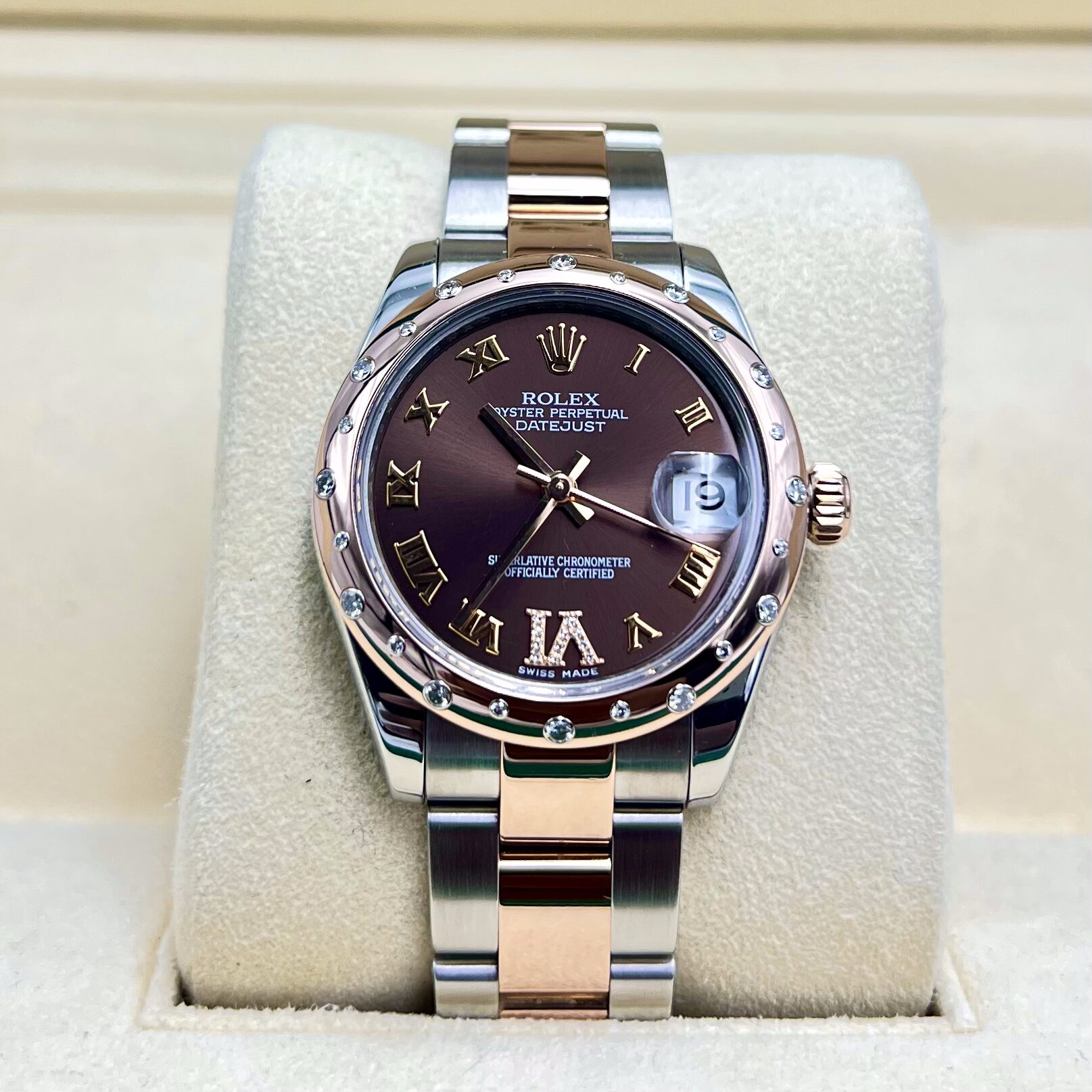 Rolex Datejust 31mm Everose Gold Chocolate Roman Dial VI 11 Diamond Ref. 178341