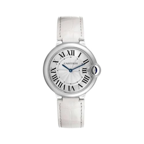 Cartier Ballon Blue 33mm Silver Roman Numeral Dial Ref: 3653