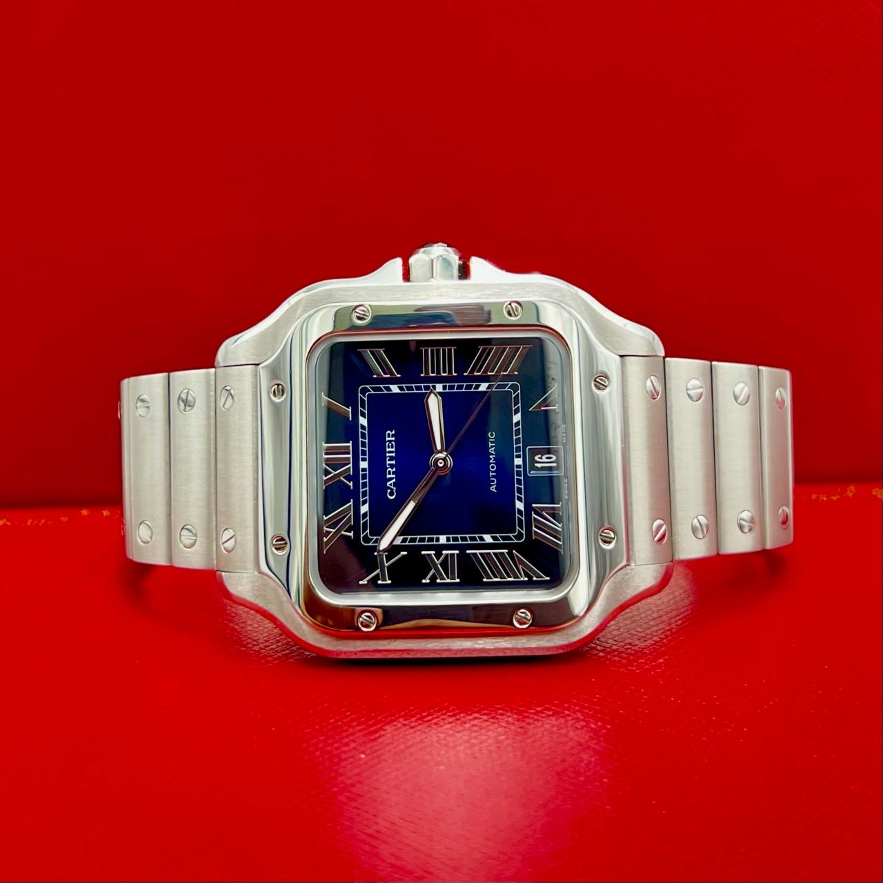 Cartier Santos De Cartier Large Blue Dial Ref: WSSA0071