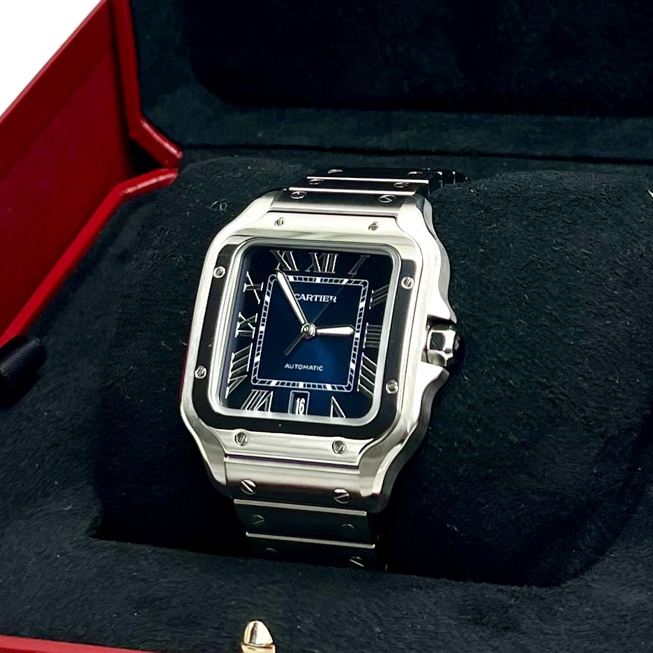 Cartier Santos De Cartier Large Blue Dial Ref: WSSA0071