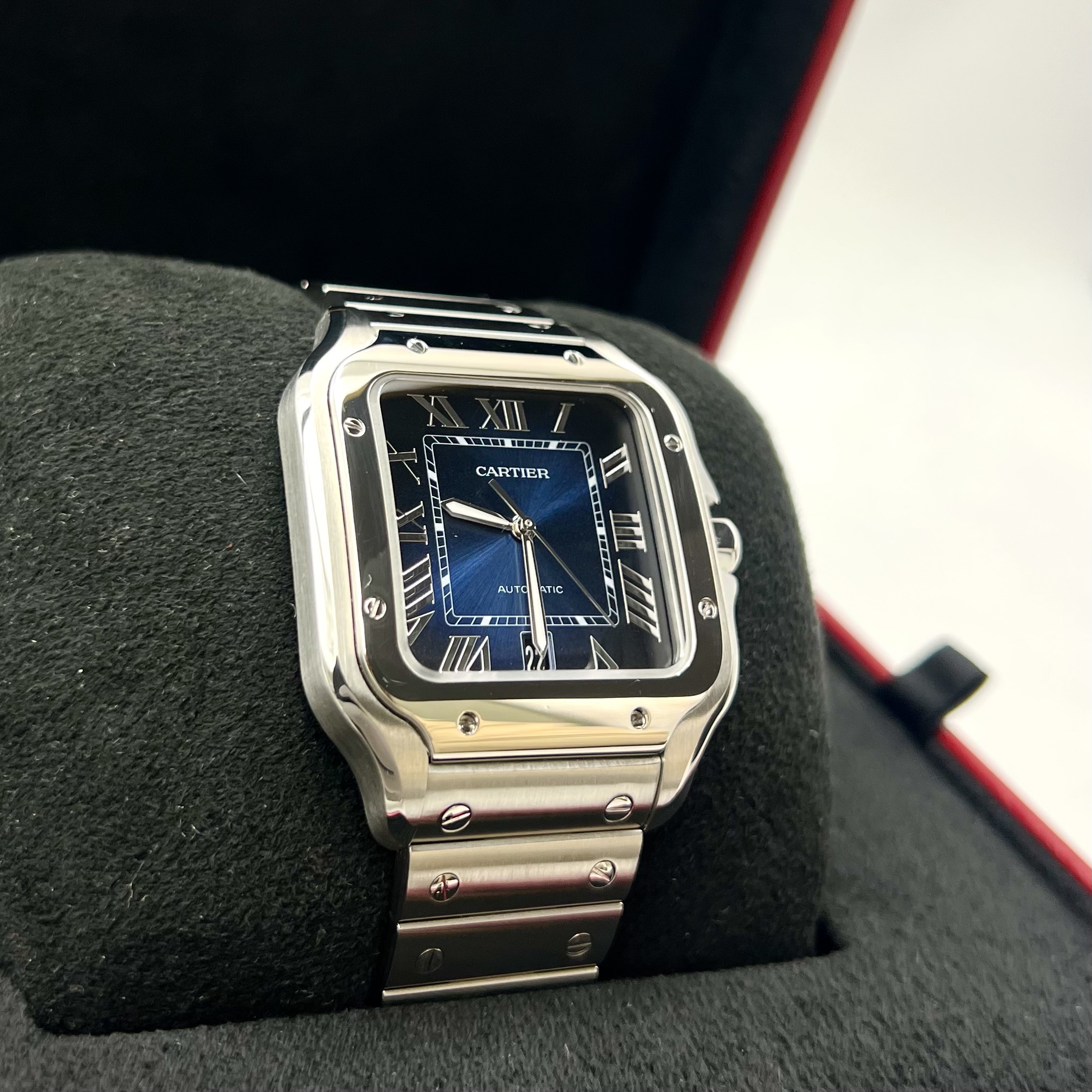 Cartier Santos De Cartier Large Blue Dial Ref: WSSA0071