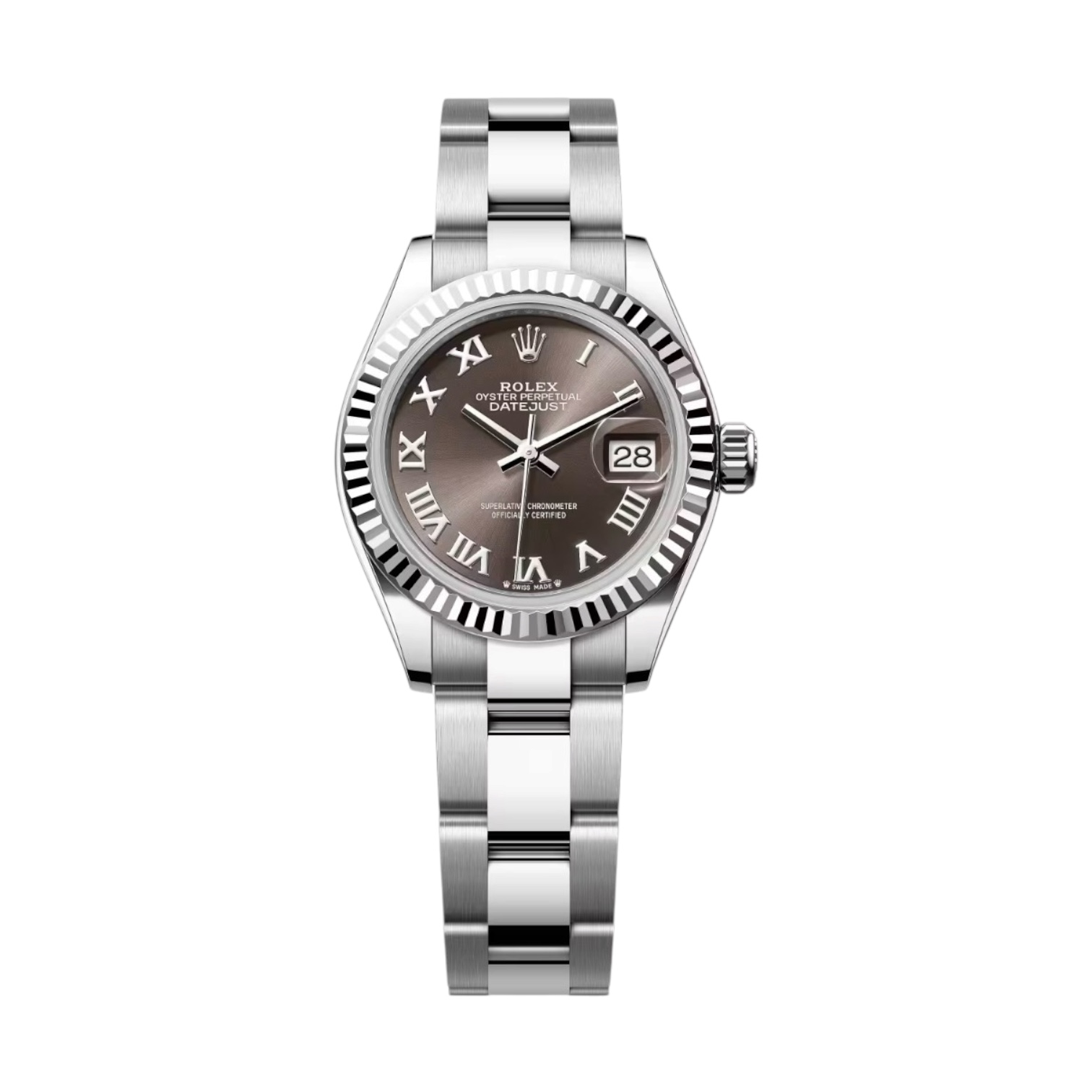 Rolex Datejust 28mm Dark Grey Dial Oyster Steel Ref: 279174