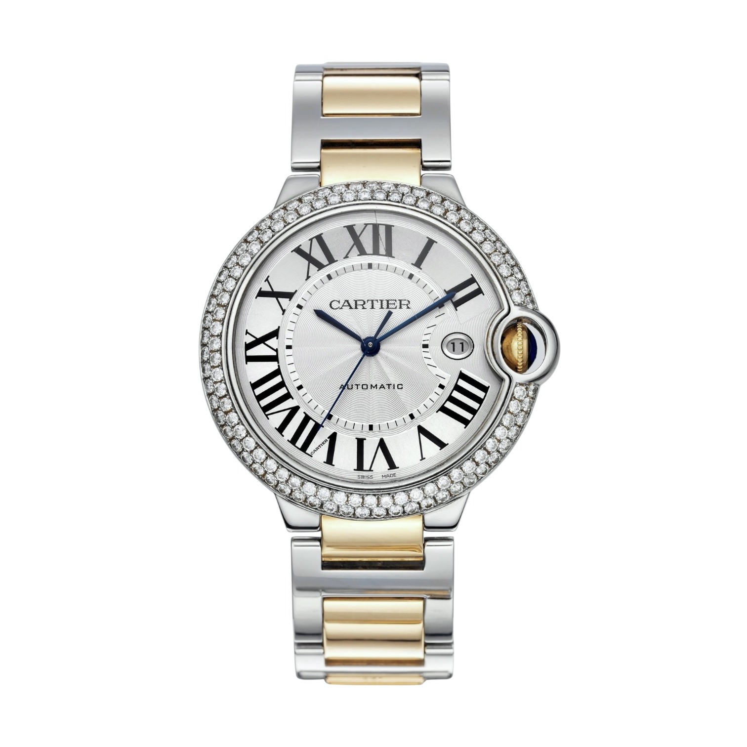 Cartier Ballon Blue Two-Tone Factory Diamond Bezel