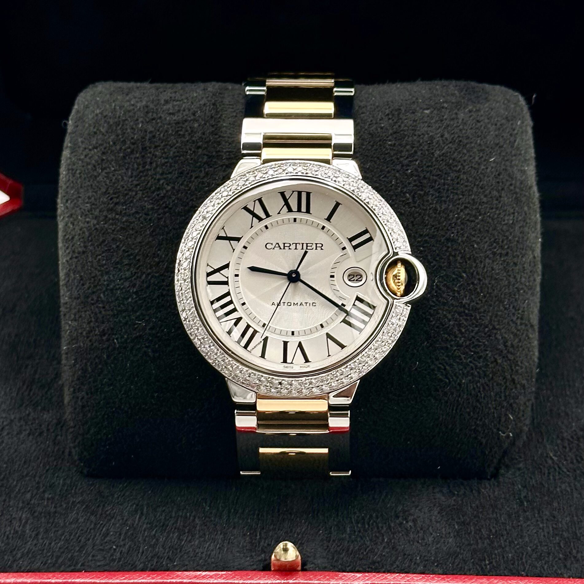 Cartier Ballon Blue Two-Tone Factory Diamond Bezel