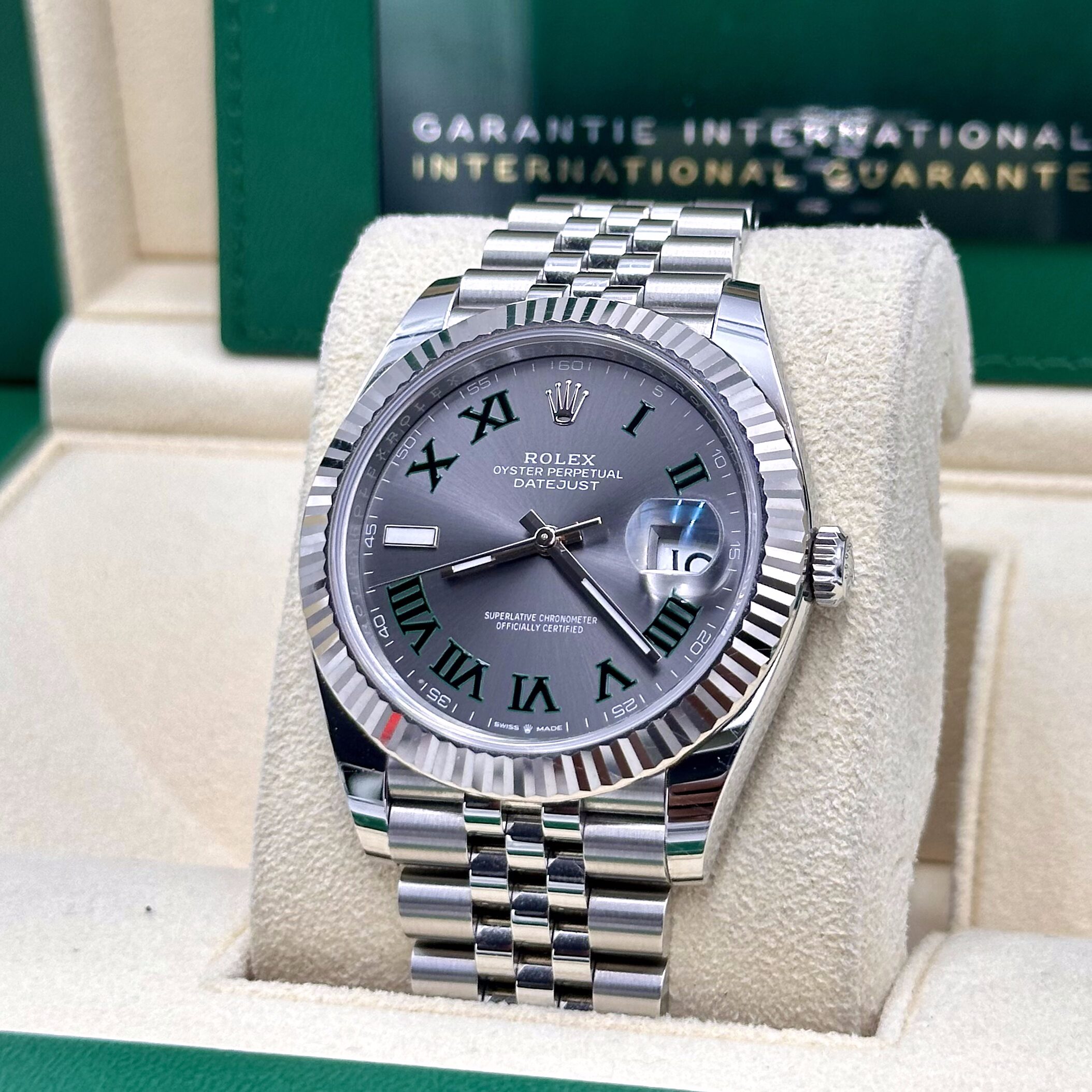 Rolex Datejust 41mm Wimbledon Dial Fluted Bezel Ref: 126334 (2025)