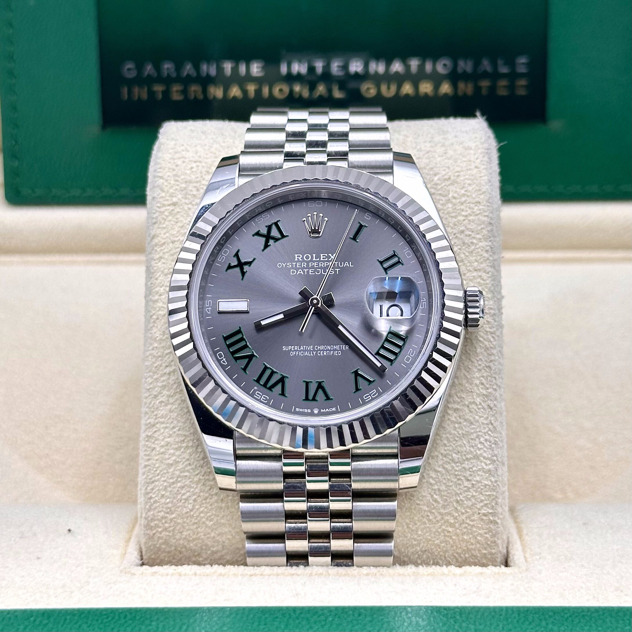 Rolex Datejust 41mm Wimbledon Dial Fluted Bezel Ref: 126334 (2025)