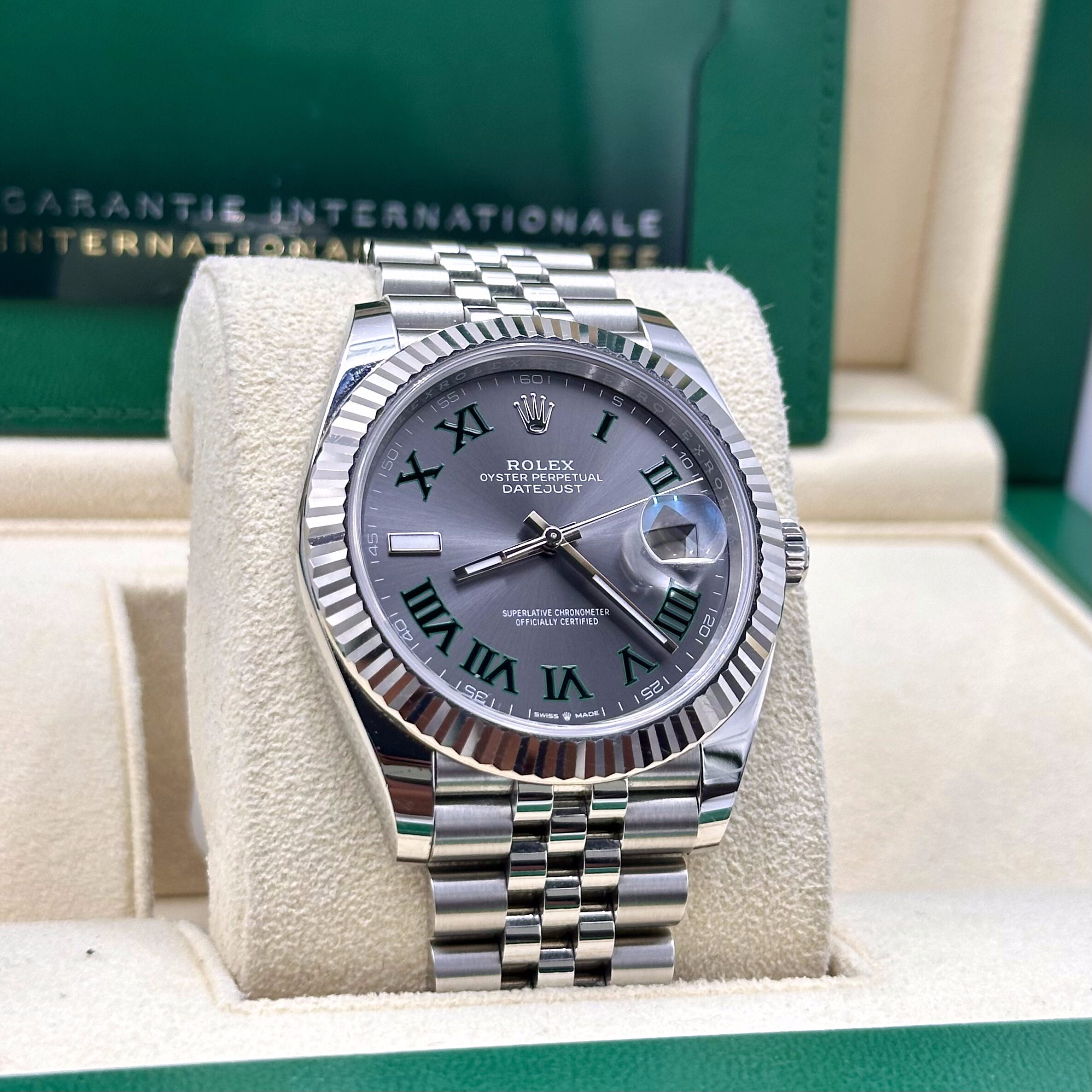 Rolex Datejust 41mm Wimbledon Dial Fluted Bezel Ref: 126334 (2025)