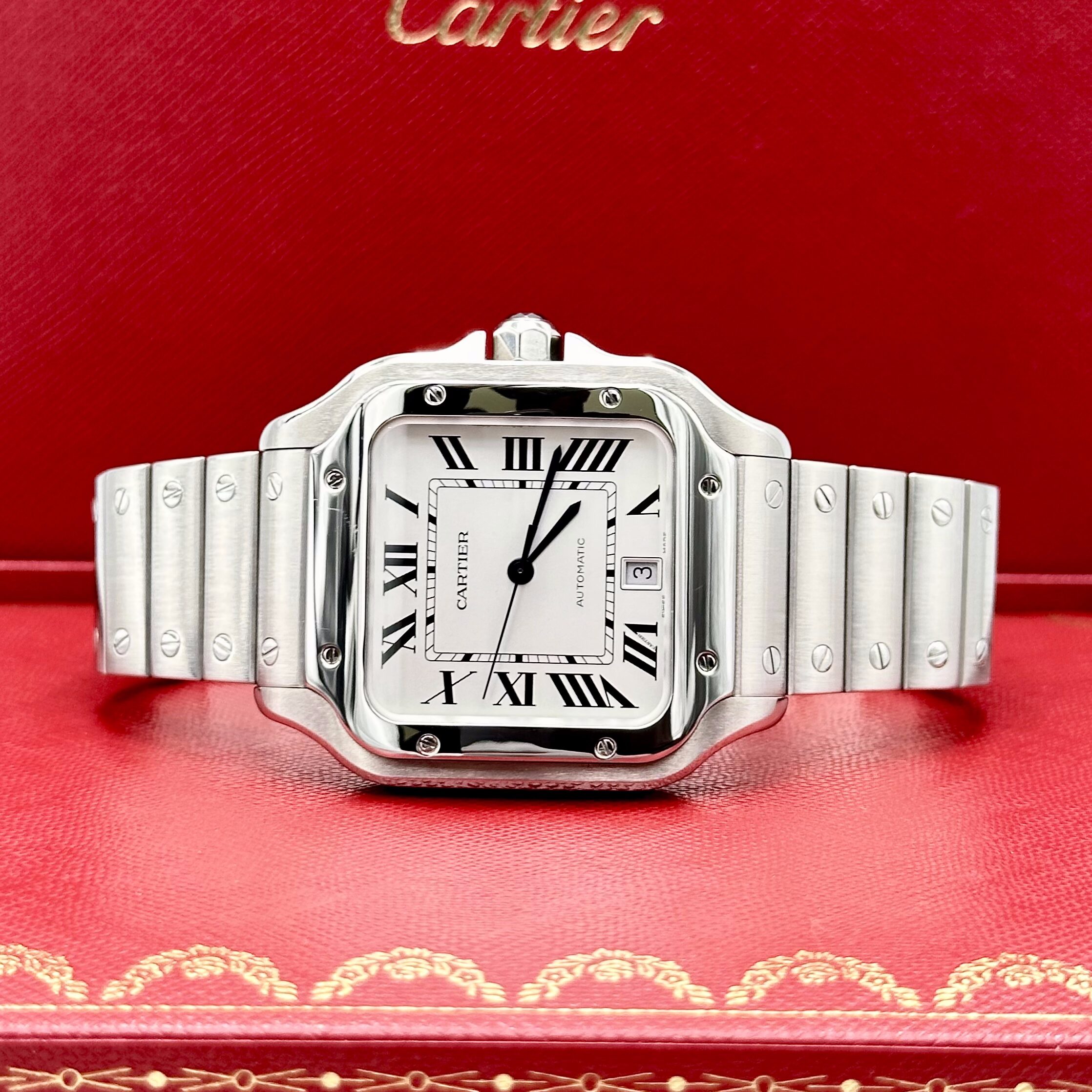 Cartier Santos Large White Dial Ref: WSSA0018