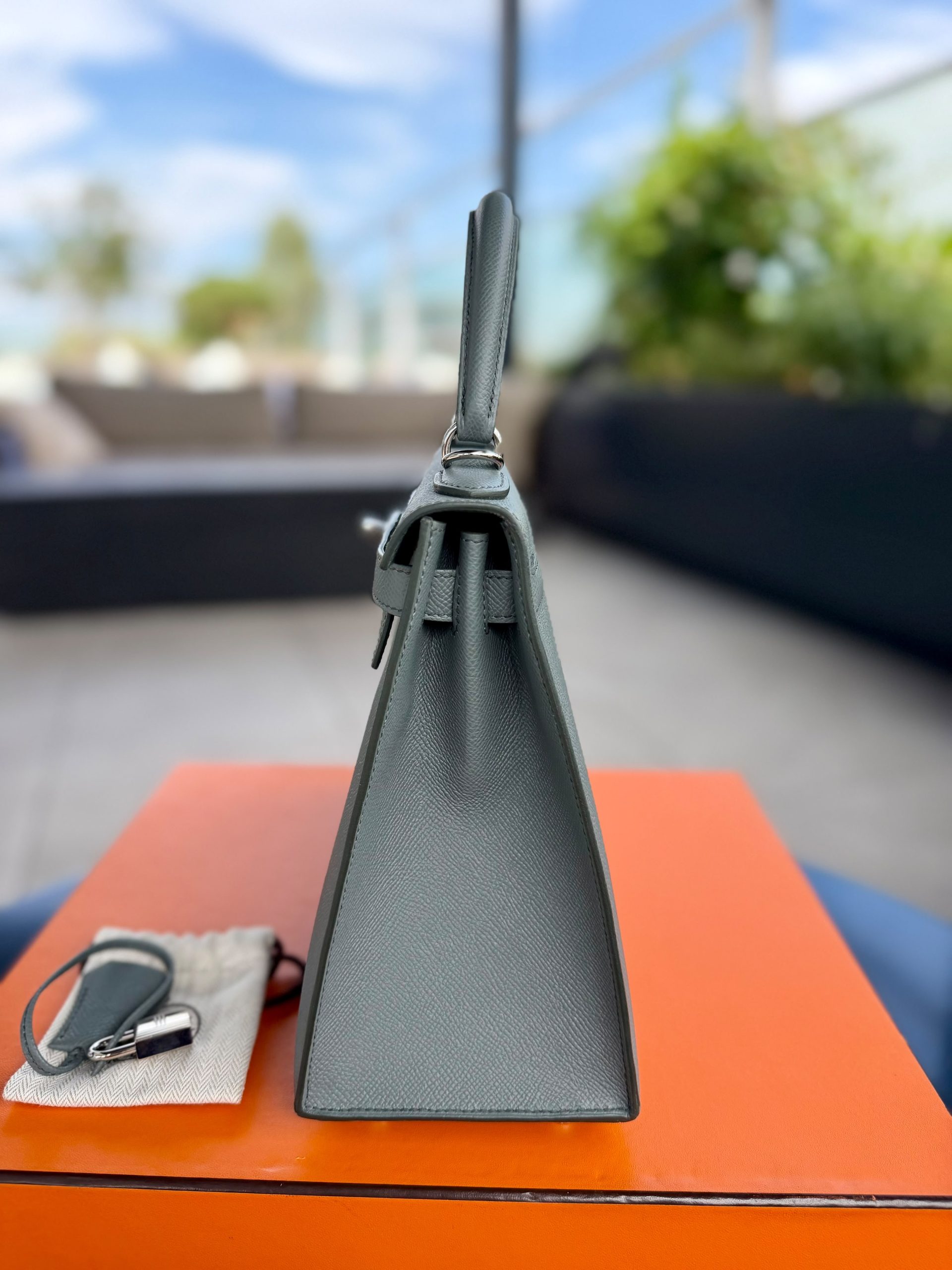 Hermès Kelly 28 Sellier Gris Epsom Leather Palladium Hardware (2019)