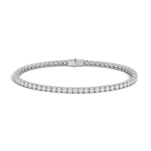 9ct White Gold Natural Diamond Tennis Bracelet