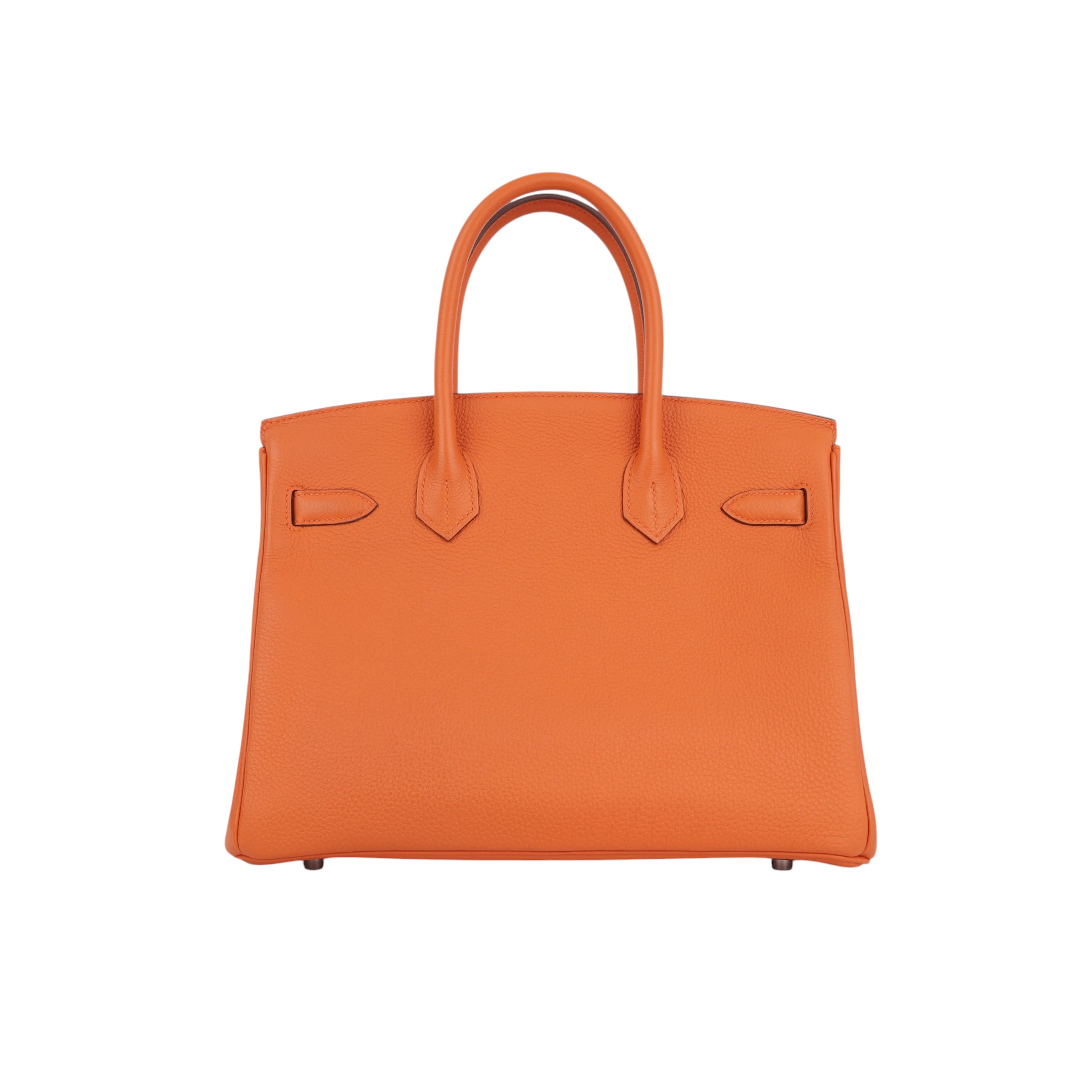 Hermes Birkin 30 Orange Veau Togo Leather Handbag