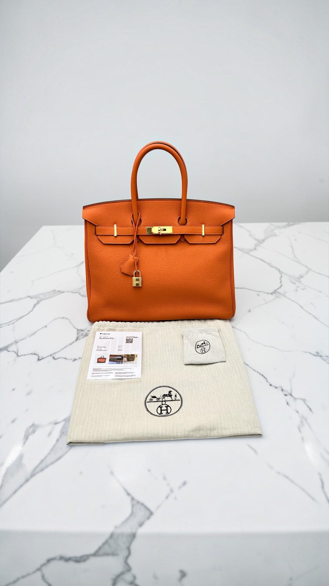 Hermes Birkin 35 Orange Togo Leather