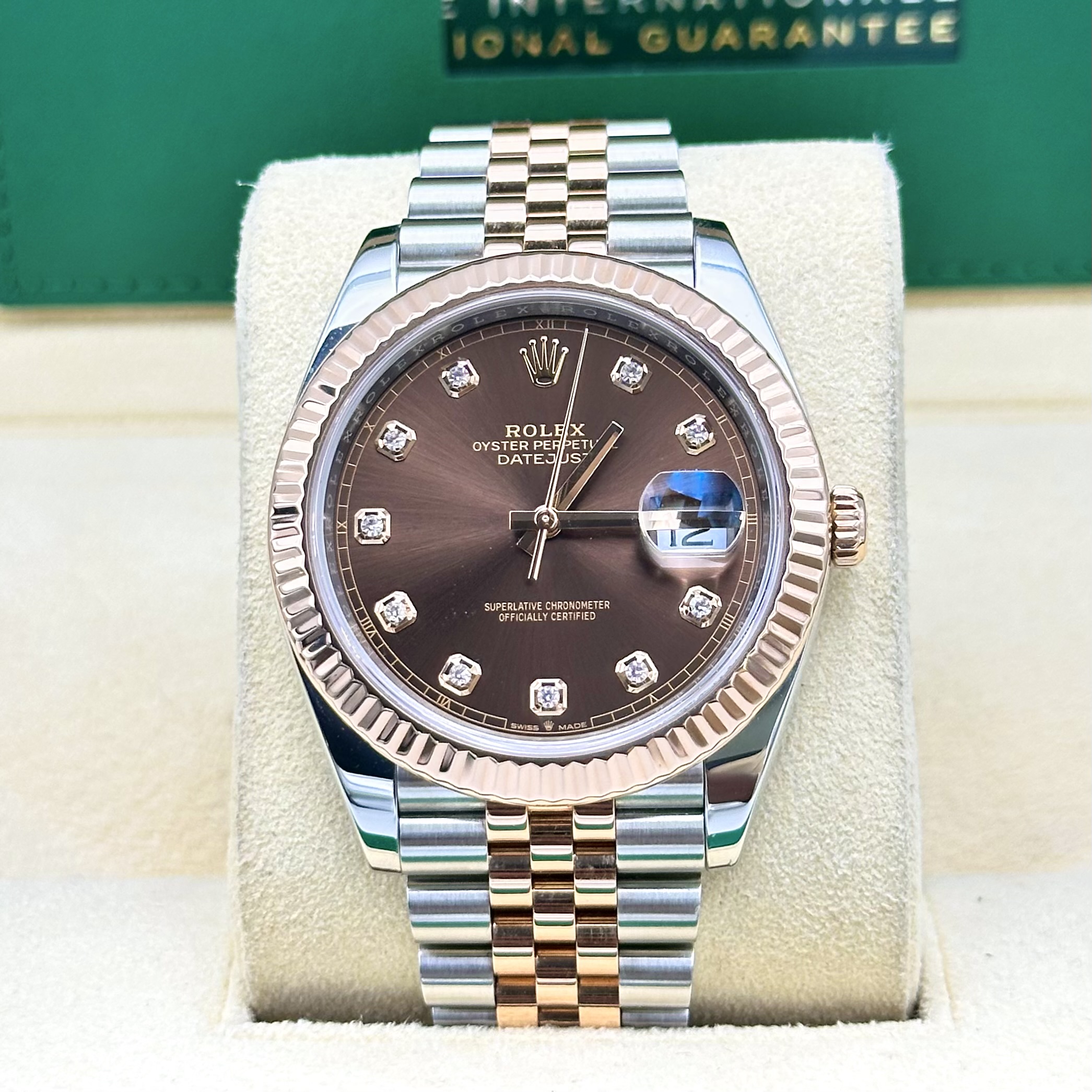 Rolex Datejust 41mm Everose Gold Chocolate Diamond Dial Ref: 126331 (2021)