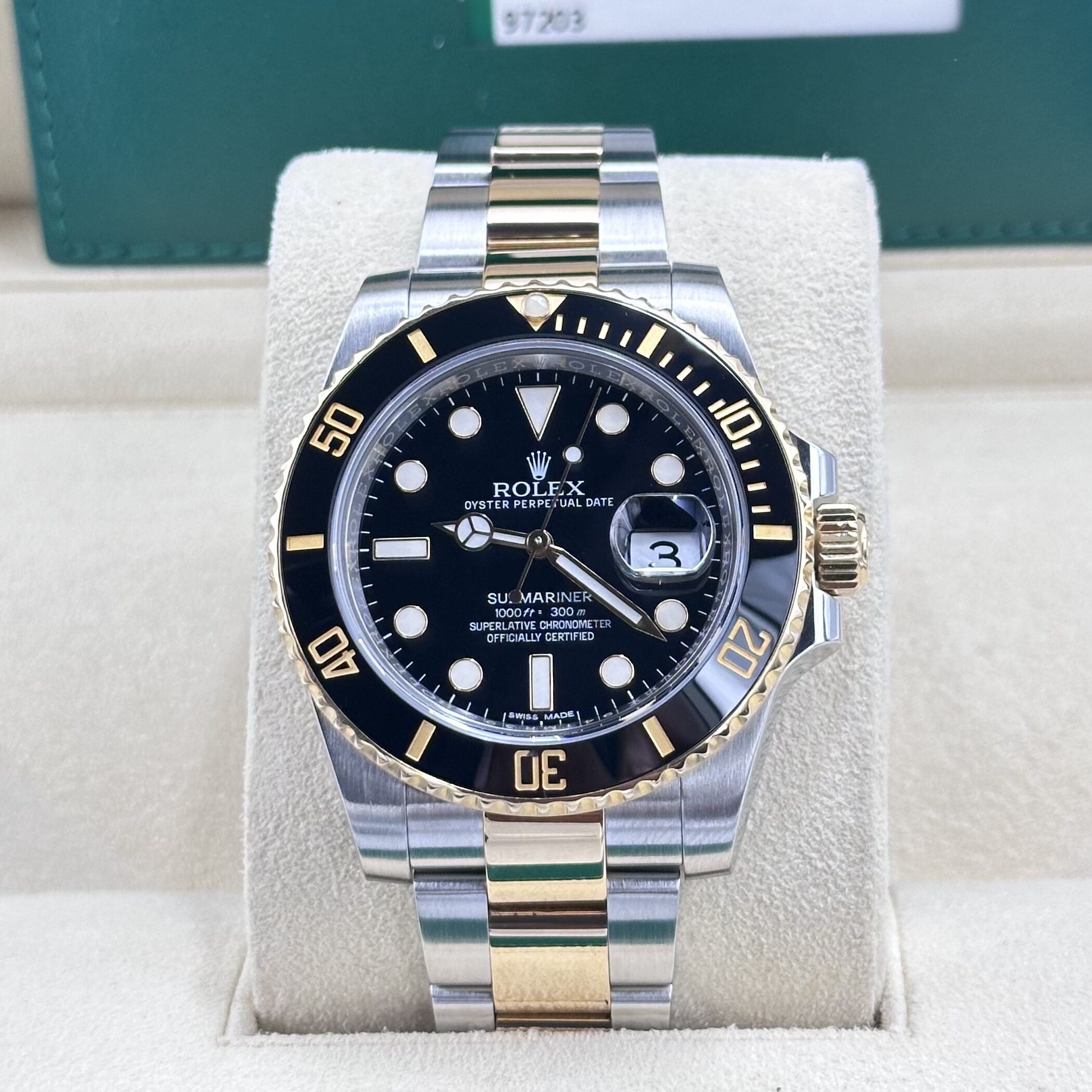 Rolex Submariner 40mm 18K Yellow Gold Steel Black Dial 116613LN