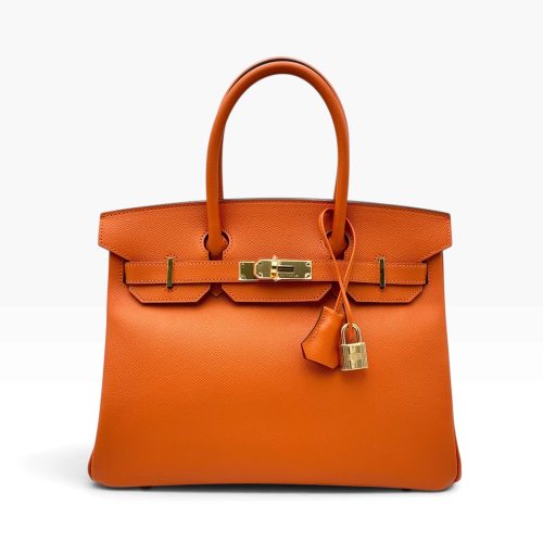 Hermes Birkin 30 Orange Togo Leather