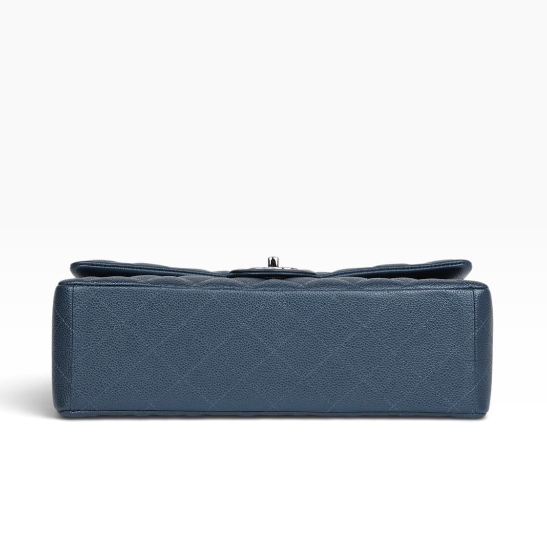 Chanel Maxi Classic Double Flap Bag Dark Blue Caviar Silver Hardware