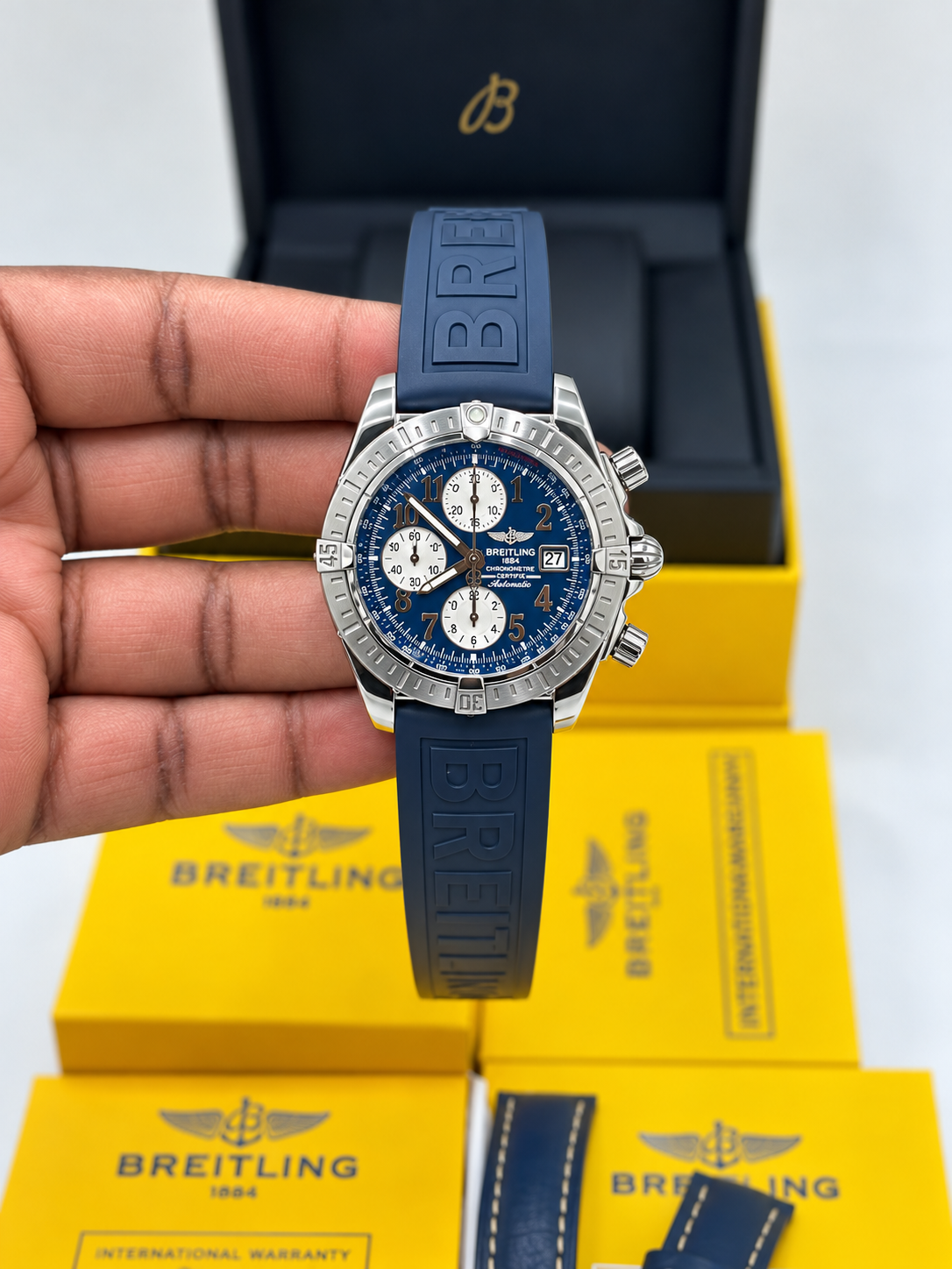 Breitling Chronomat Evolution Blue Dia Ref: A13356