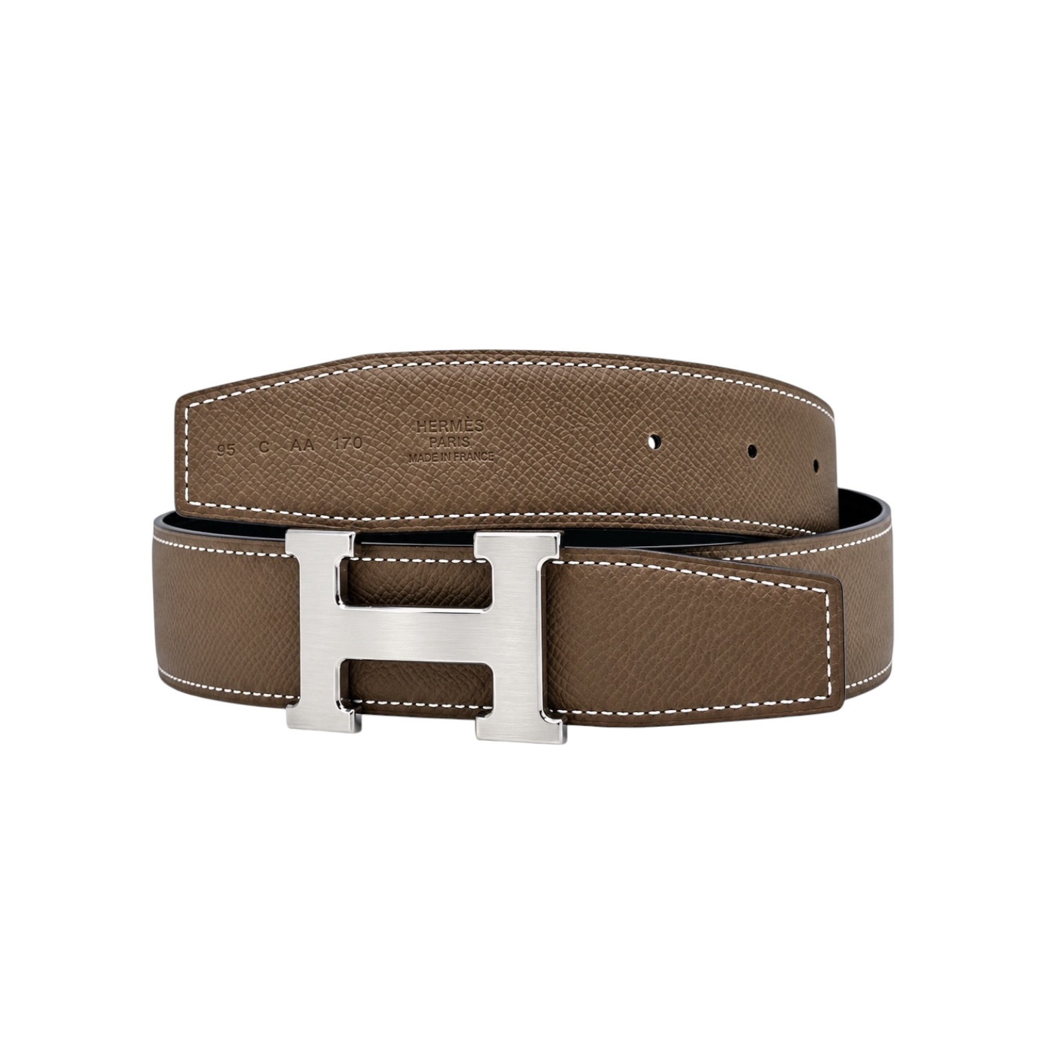 Hermes H belt Buckle and reversible leather strap Size 95 cm