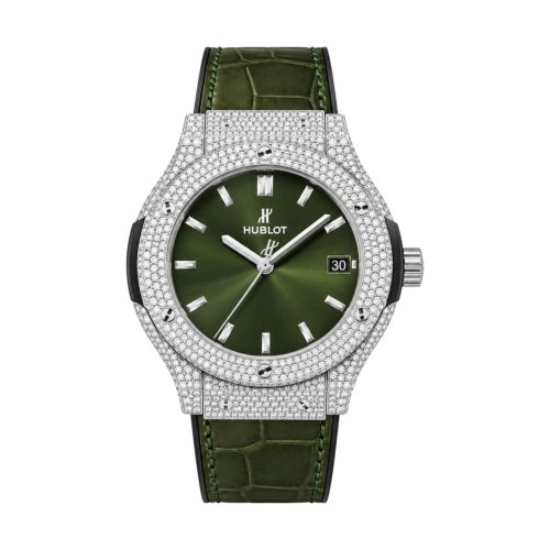 Hublot Classic Fusion Iced Out Green Dial 42mm